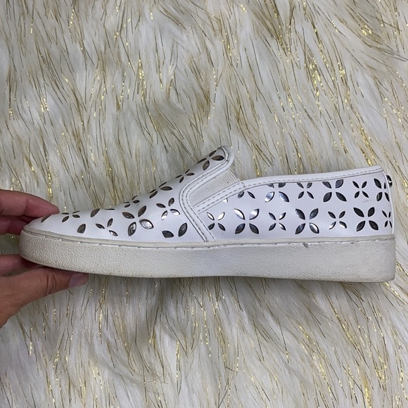 Michael Kors - White Leather Loafer with Silver 6 - Picture 6 of 13